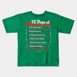 12 Days of Pharmacy - List Design Kids T-Shirt